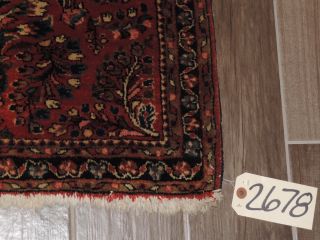 Vintage Handmade Persian Sarouk Wool Rug 2x4ft. 3