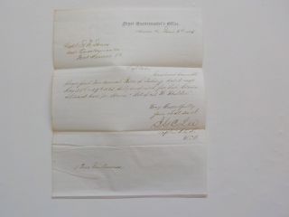 Civil War Letter 1865 Alexandria Virginia Fort Monroe Captain Antique 1 Paper