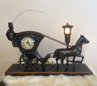 Vintage United Hansom Cab Horse Clock.  Don’t Miss This One