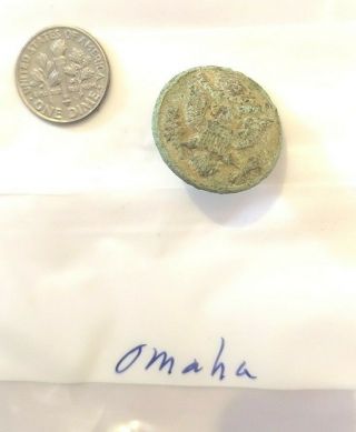 Ww2 Us Eagle Button From The Fox Green Sector Omaha Beach D - Day