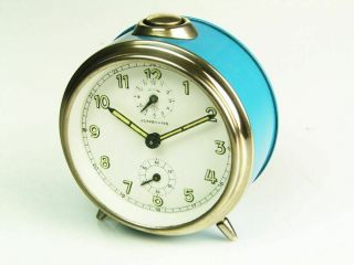 A Dream Blue Alarm Desk Clock From Junghans Germany