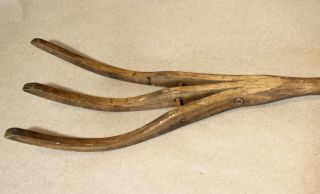 Antique Small (Child ' s) Wooden Pitchfork,  Hand made,  Farm Tool,  Hay Fork,  RARE 2