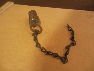 Antique Us Civil War Canteen Cork Stopper & Chain