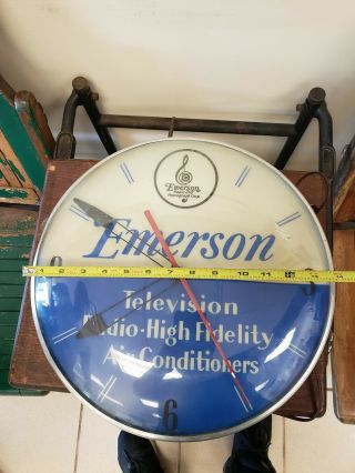 Vintage Emerson Advertising Clock Television Radio Lights And Union Made 2