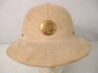 Wwii Us Army Hawley Tropical Pith Or Sun Helmet Complete W/nco Cap Badge 1
