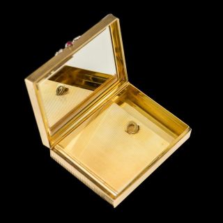 STYLISH 20thC ITALIAN 18K GOLD,  DIAMONDS & RUBY ' S VANITY CASE c.  1940 4