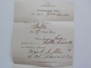 Civil War Document 1864 Christmas Eve Ship Fulton Hilton Head South Carolina VTG 2