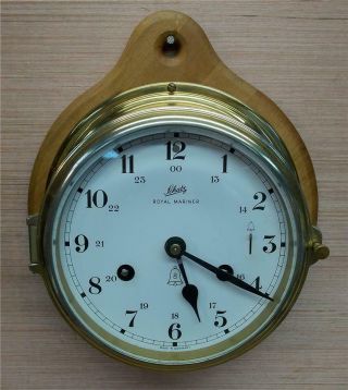 Vintage German Schatz Royal Mariner Brass 8 Day Ships Bell Clock