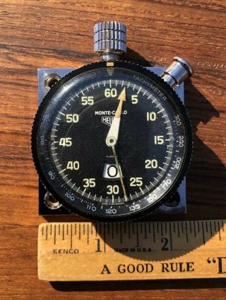 Vintage Heuer Monte Carlo Mountable Dash Timer Gauge Stopwatch Clock Swiss 8