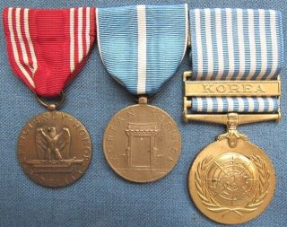 Full Size Us Army Gcm,  Us Korean Service Medal,  & Us Korean Service Medal