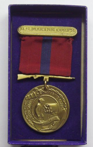 Vintage 1955 Korean War U.  S.  Marine Corps Good Conduct Military Medal