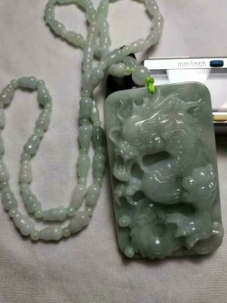 Grade A 100 Natural Burmese Jadeite Jade Dragon Pendant Necklace A 998