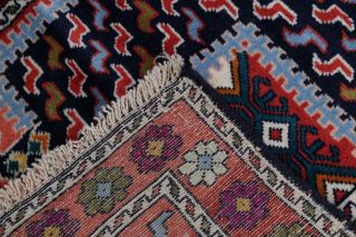 Yalameh Persian 2 x 9 Wool Handmade Nomad Geometric All - Over Oriental Runner Rug 10