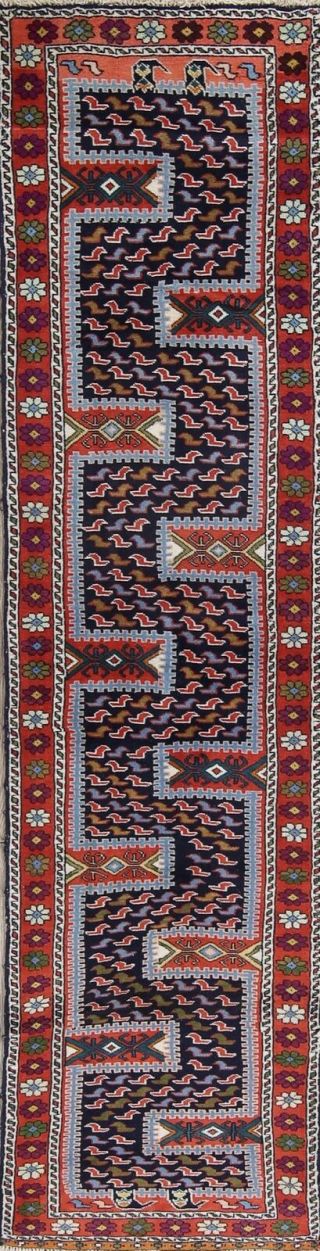 Yalameh Persian 2 X 9 Wool Handmade Nomad Geometric All - Over Oriental Runner Rug