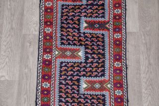 Yalameh Persian 2 x 9 Wool Handmade Nomad Geometric All - Over Oriental Runner Rug 4