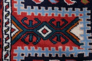 Yalameh Persian 2 x 9 Wool Handmade Nomad Geometric All - Over Oriental Runner Rug 7