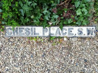 Victorian Cast Iron Street Sign - Chesil Place S.  W.  