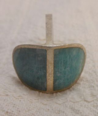 Great Jens Asby Danish Modern Sterling Silver & Turquoise Ring