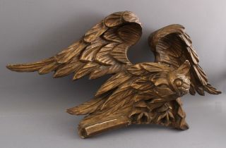 Circa - 1820s Antique Federal Period,  23in Folk Art Carved Wood American Eagle NR 11