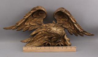 Circa - 1820s Antique Federal Period,  23in Folk Art Carved Wood American Eagle Nr