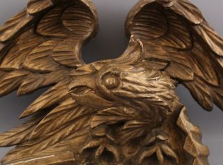 Circa - 1820s Antique Federal Period,  23in Folk Art Carved Wood American Eagle NR 3