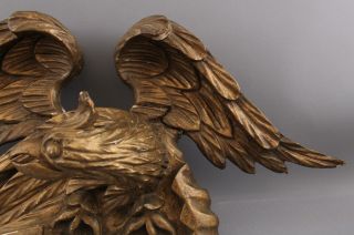 Circa - 1820s Antique Federal Period,  23in Folk Art Carved Wood American Eagle NR 4