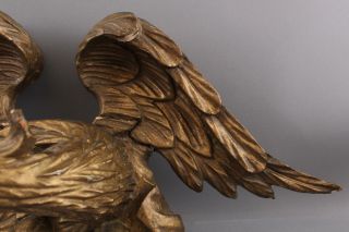 Circa - 1820s Antique Federal Period,  23in Folk Art Carved Wood American Eagle NR 5