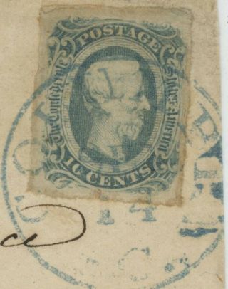 Mr Fancy Cancel CSA 12 COVER TIED BLUE COLUMBIA SC CDS DOCKETED 1864 EX - KAUFMANN 2