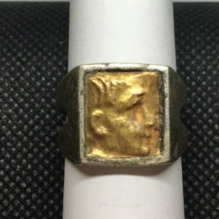 Ancient Roman Emperor Silver - Gold Ring R0021