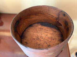 Antique Primitive Round Bentwood Pantry Cheese Box Wood W Handle Dry Goods 11