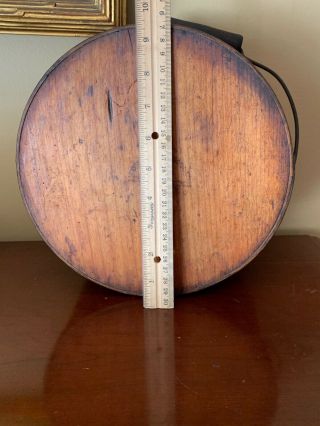 Antique Primitive Round Bentwood Pantry Cheese Box Wood W Handle Dry Goods 7