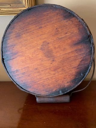 Antique Primitive Round Bentwood Pantry Cheese Box Wood W Handle Dry Goods 9