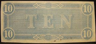 1864 CONFEDERATE $10.  00 NOTE FROM J.  E.  B.  STUART FAMILY VA.  ESTATE.  CIVIL WAR. 2