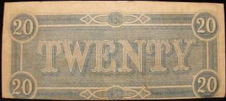 1864 CONFEDERATE $20.  00 NOTE FROM TENN.  ESTATE.  EXAMPLE.  CIVIL WAR. 2