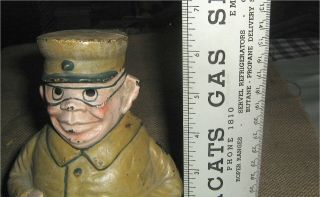 Vintage World War II Cast - Iron Coin Bank,  TOJO Imperial Japanese Army,  Very Rare 3