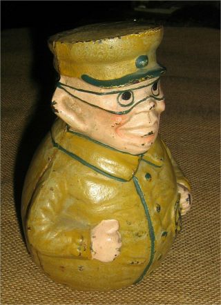 Vintage World War II Cast - Iron Coin Bank,  TOJO Imperial Japanese Army,  Very Rare 6