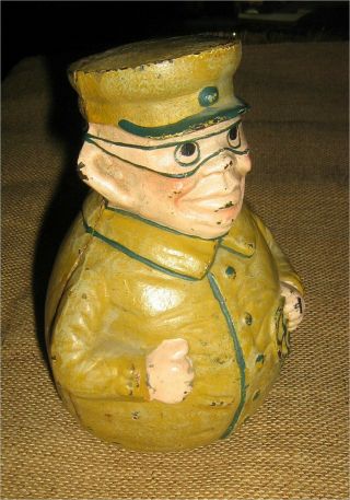 Vintage World War II Cast - Iron Coin Bank,  TOJO Imperial Japanese Army,  Very Rare 7