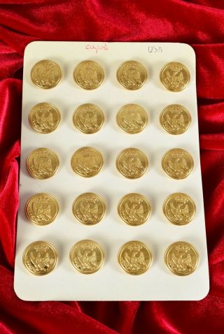 20x Gilt Metal French Napoleonic Guard Buttons Vintage Estate - Found Celeb Int