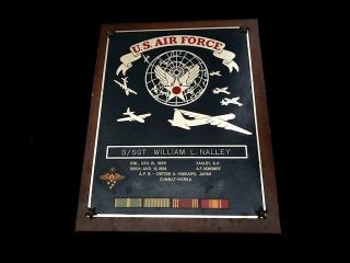 Us Air Force Commemorative Plaque W/ Soldiers Name And Dates Of Service.  Vintage