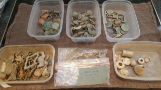 Metal Detecting Finds - Mixture Of Allsorts From A Roman Coin Onwards.