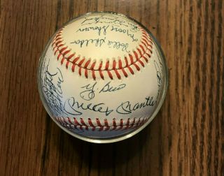 1961 Yankees Team Autographed Baseball 33 Signatues Mantle,  Berra,  Ford.