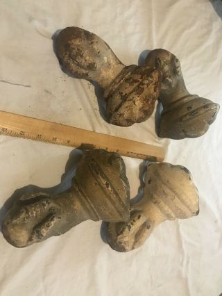 4 Antique Cast Iron Claw Foot Feet Bathtub Eagle Legs Clawfoot Dragon Ball Tub