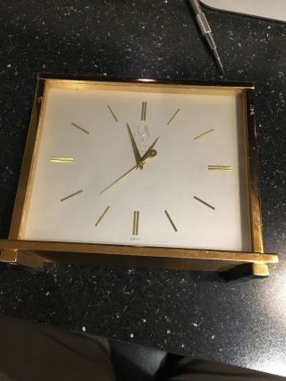 Accutron Brass Tuning Fork Desk Clock Vintage