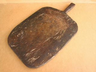 Antique Primitive Wooden Bread Shovel Scoop Board Dough Plate Rustic 19th