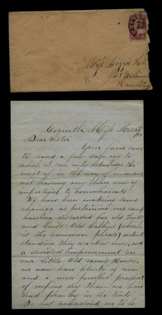 39th Ohio Infantry Civil War Letter - Writes Of Enlisting Black Soldiers Etc.