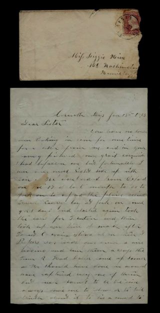 39th Ohio Infantry Civil War Letter - Fights Forrest 