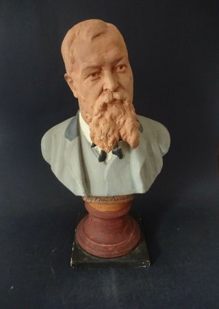 C1890s Pottery Bust Henry Broadhurst: Trade Unionest & Lib - Lab Politician Mp