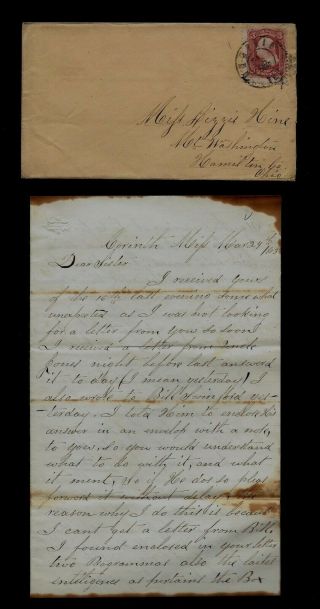 39th Ohio Infantry Civil War Letter - Written From Corinth,  Mississippi One
