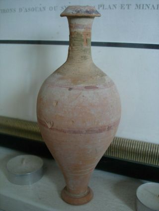 Ancient Hellenistic Greek Terracotta Spindle Vase (c.  323 B.  C.  - 30 B.  C. )