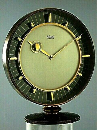 Kienzle Table Desk Clock Design Heinrich Moeller Wind Up 8 Days 15 Rubis Vintage